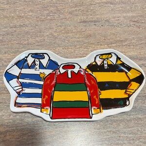 Colorful Rugby Shirt Ceramic Tray